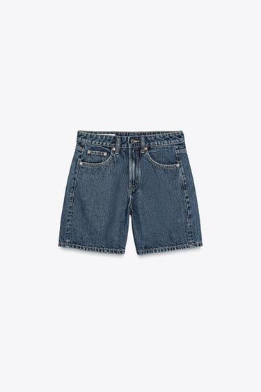 TRF MID-RISE DENIM-SHORTS - blå fra Zara