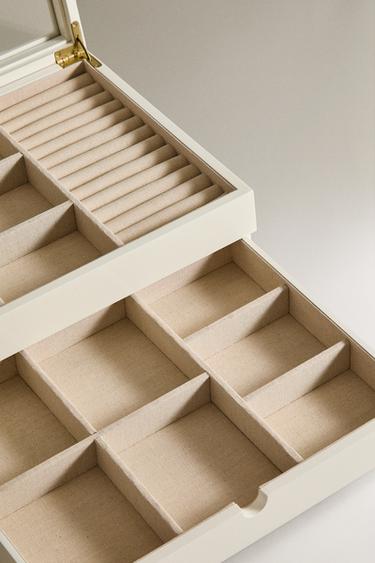 BOÎTE À BIJOUX LAQUÉE GRAND TIROIR COUVERCLE - Blanc de Zara - Image 2