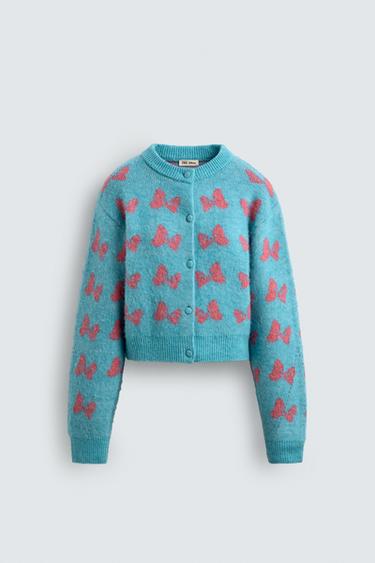 HARRY LAMBERT FOR ZARA X DISNEY 인타르시아 리본 가디건 - Zara 라이트 블루