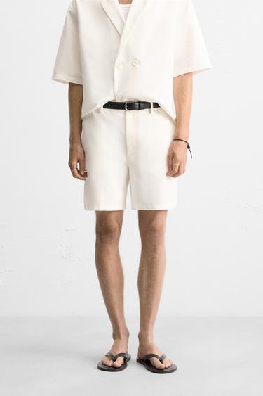 BERMUDA RELAXED FIT - Blanco de Zara
