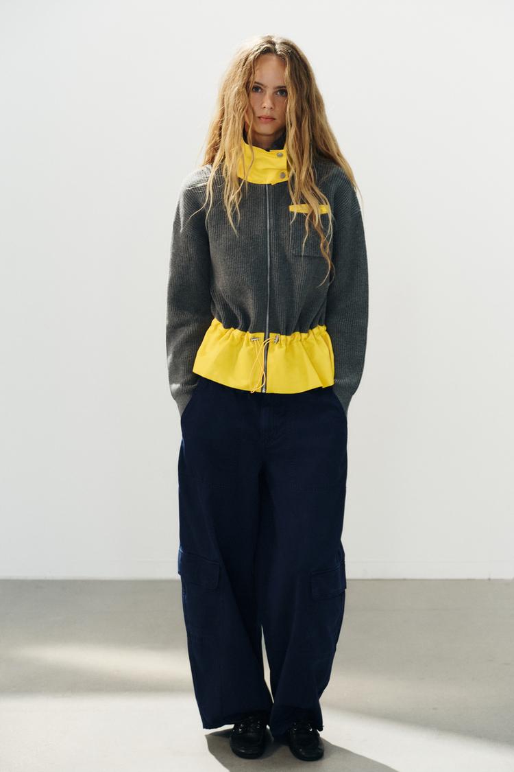 Chaqueta combinada punto