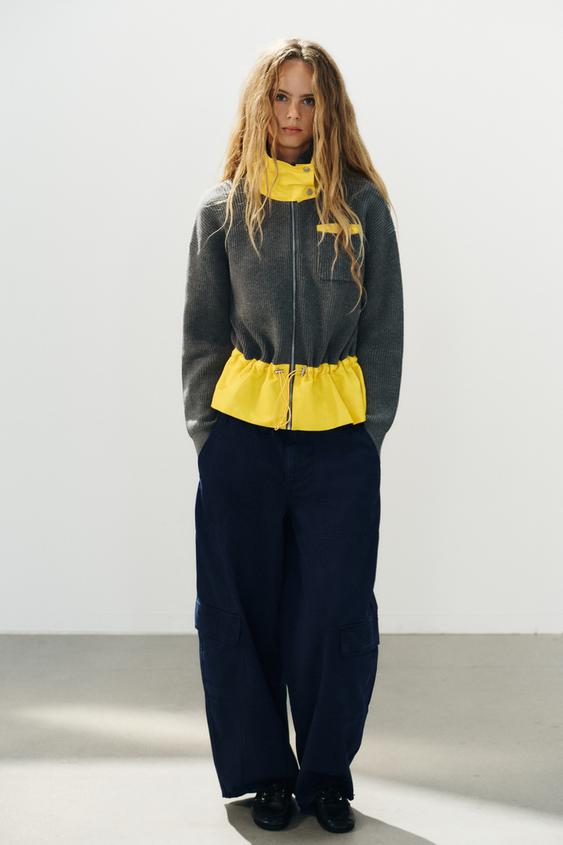 VESTE COMBINÉE MAILLE - unique de Zara - Image 0