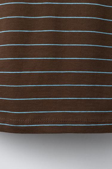 Zara STRIPED LOGO T-SHIRT - Striped