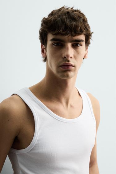 DÉBARDEUR CÔTELÉ BASIQUE - Blanc de Zara - Image 4