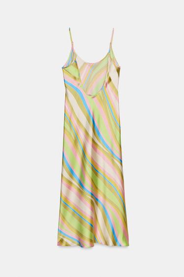 ROBE MI-LONGUE EN SATIN IMPRIMÉE - Multicolore de Zara - Image 3