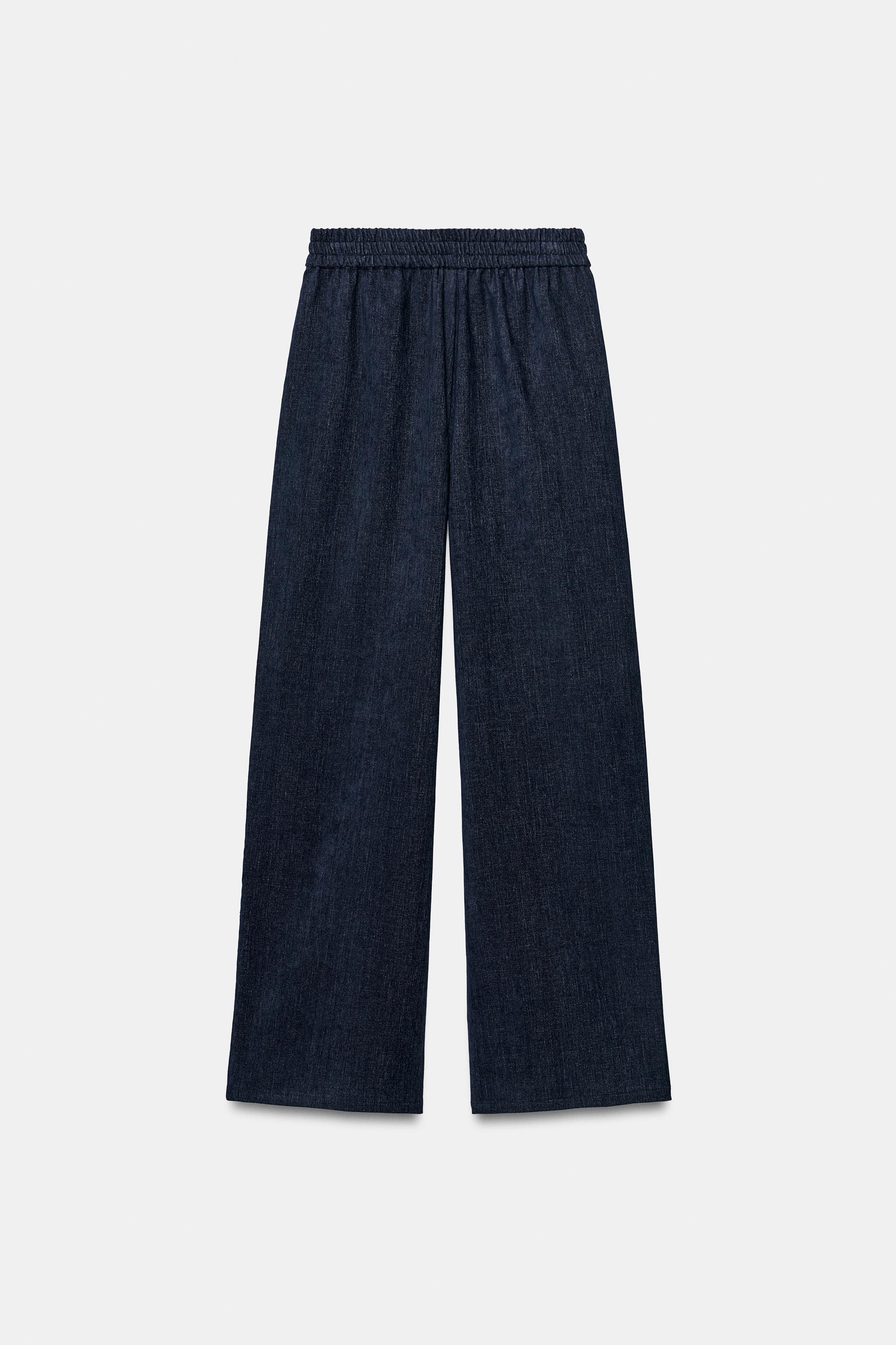 WIDE-LEG ELASTIC WAISTBAND PANTS