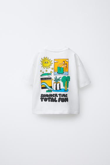 RAISED PRINT T-SHIRT - White by Zara - Image 1