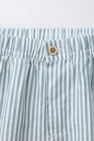 PANTALON À RAYURES 100 % LIN - Rayures de Zara - Image 2