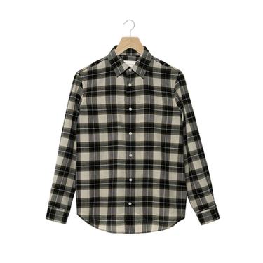 WOOL BLEND CHECK SHIRT - Green / Ecru by Zara