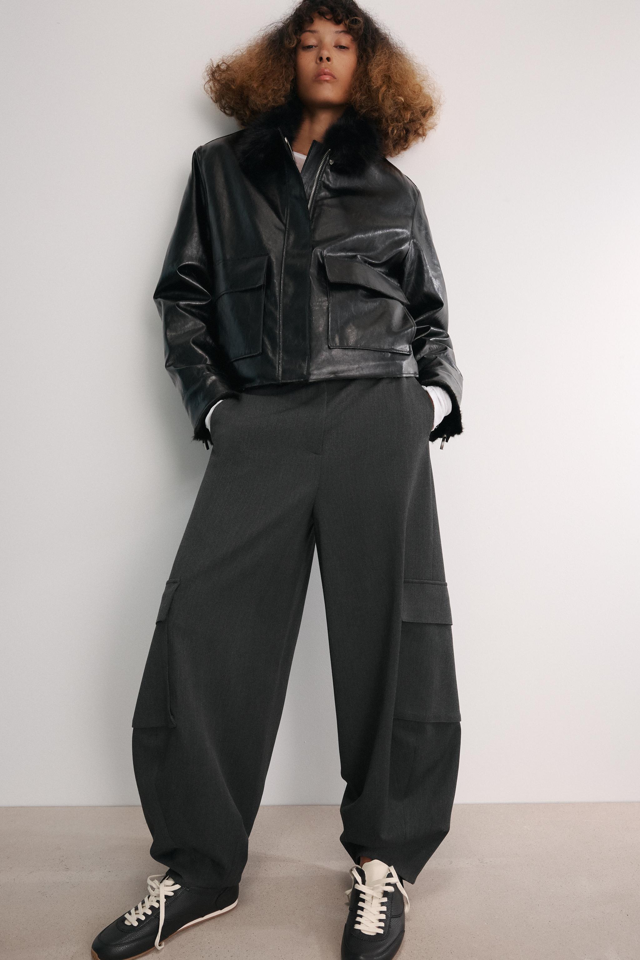 ZARA WOMAN スタッズ付きレザージャケット レザージャケット – レディース | ZARA 日本