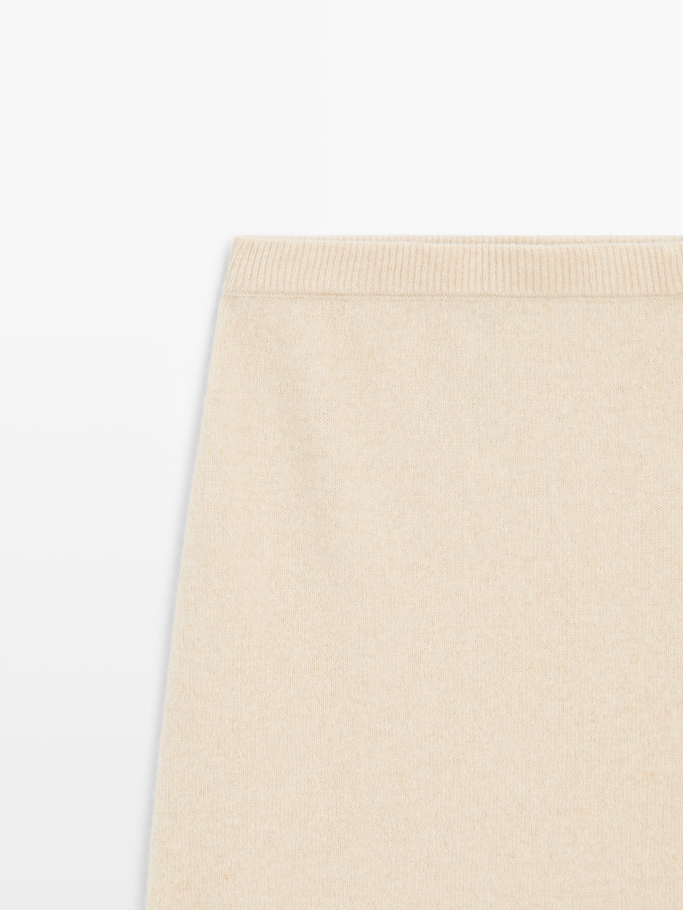 Knit alpaca and wool midi skirt