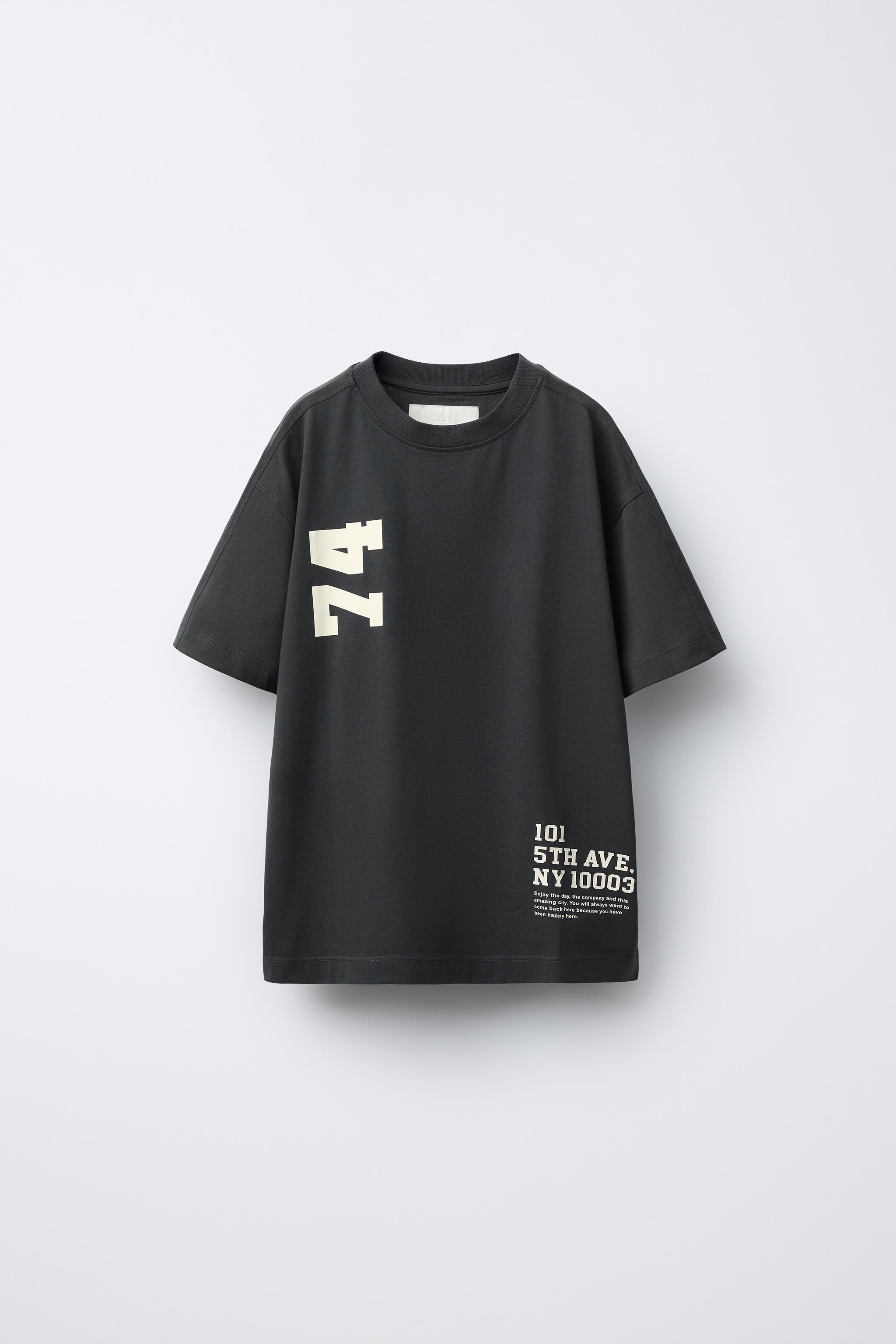 NUMBER PRINT JOGGING T-SHIRT - Anthracite grey | ZARA New