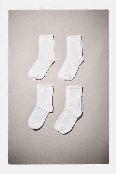 LOT DE QUATRE CHAUSSETTES LONGUES - Blanc de Zara - Image 4