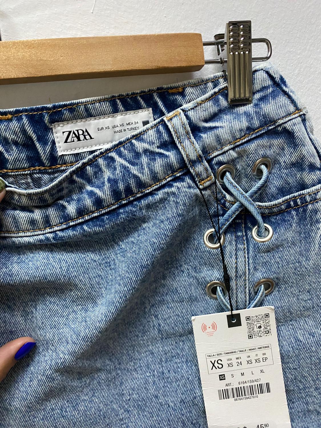 Z1975 DENIM MINI SKIRT WITH LACING - Image 3