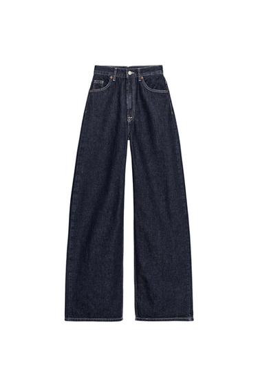 JEANS TRF EXTRA WIDE LEG TIRO ALTO - نيلي داكن الخاص بـ Zara