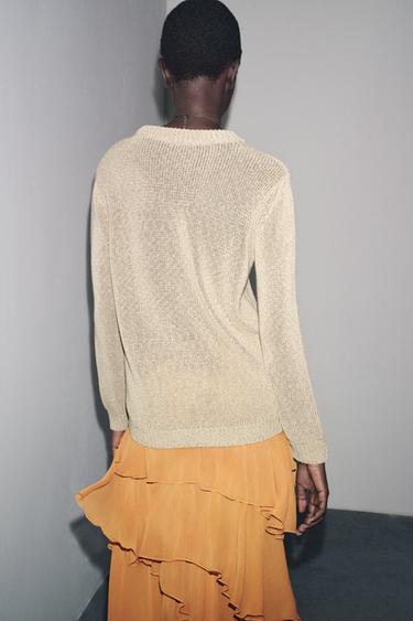 PULL DROIT EN MAILLE - Sable de Zara - Image 2