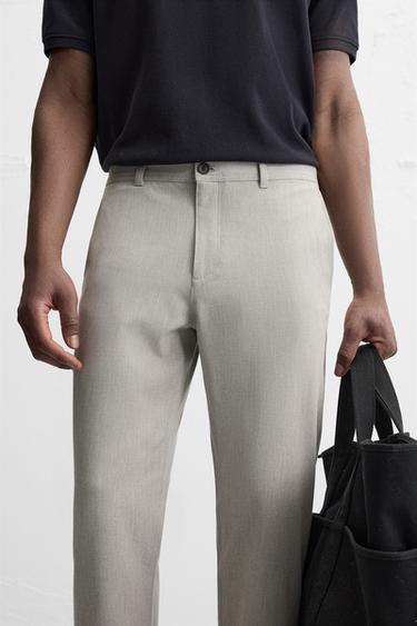 TEXTURED COMFORT TROUSERS - Beige marl by Zara - Image 4