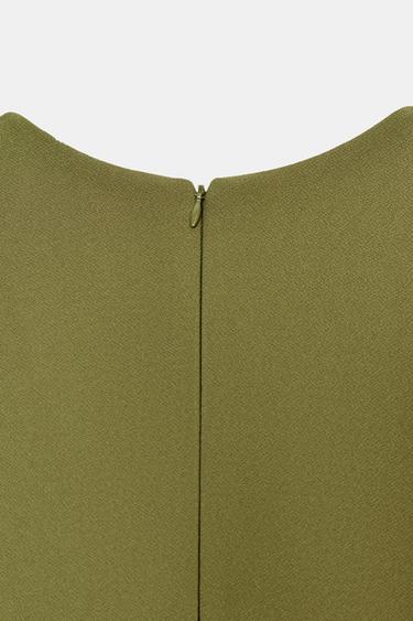 ROBE COL EN V CRÊPE - Vert pistache de Zara - Image 7