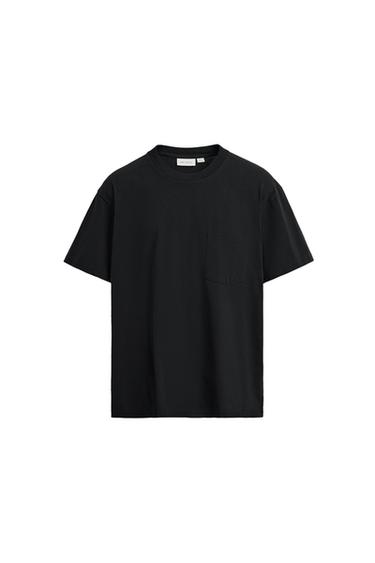 T-SHIRT WITH POCKET - Dark navy by Zara