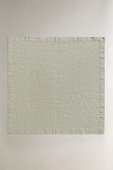 PACK OF WASHED LINEN NAPKINS (PACK OF 2) - Greenish by Zara - Image 1