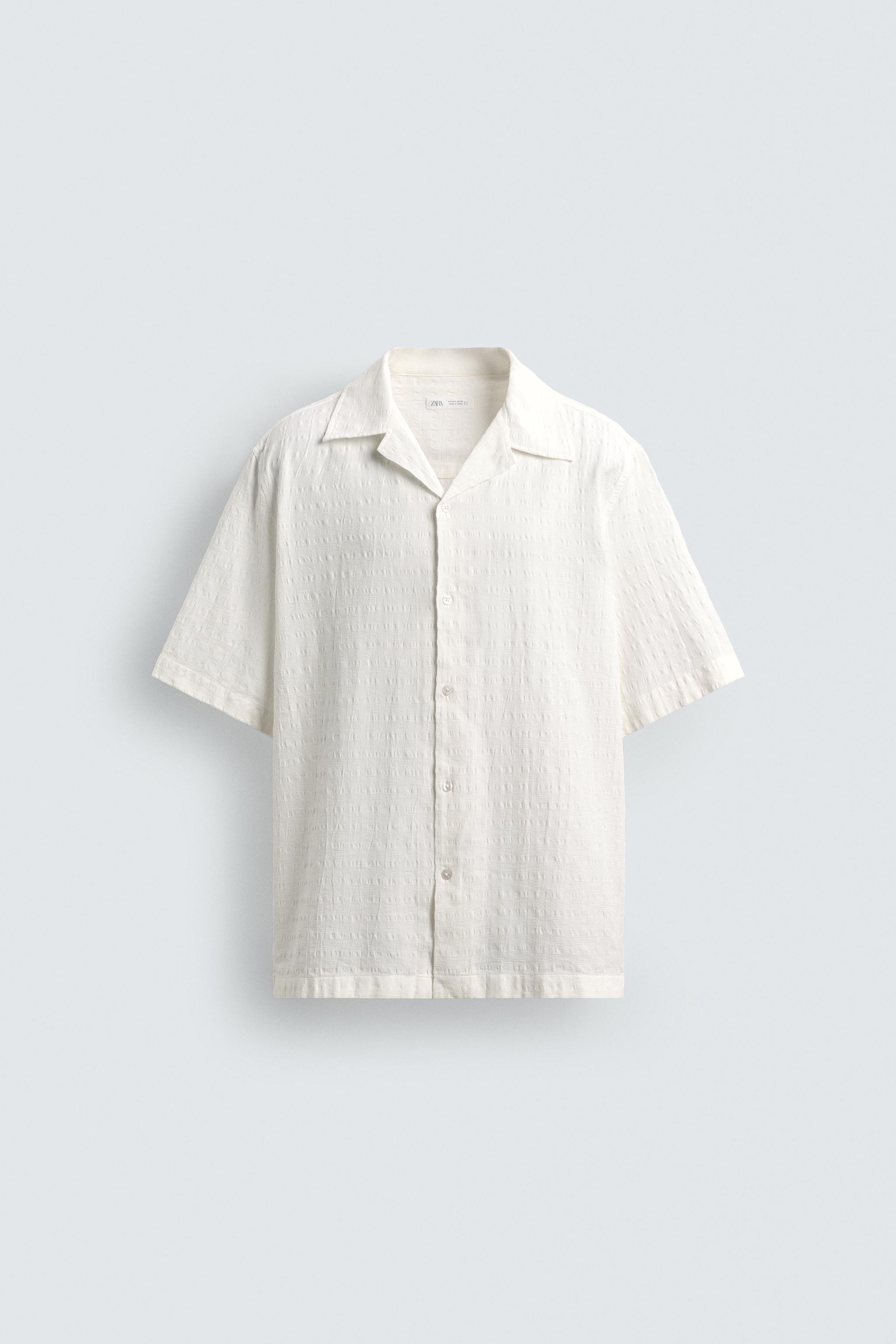 PLAID JACQUARD SHIRT — White
