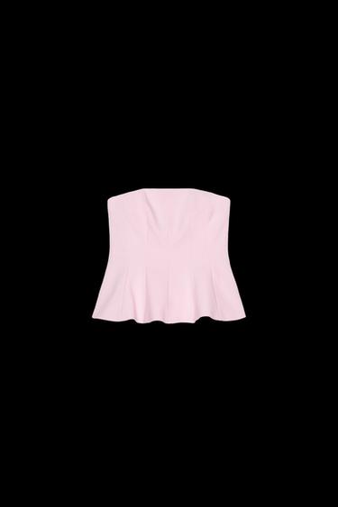 SCHULTERFREIES PEPLUM-TOP - Pastellrosa von Zara - Bild 0