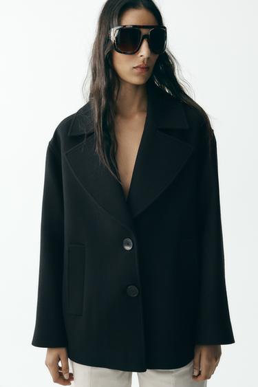 CASACO CURTO COM BOLSOS - Preto da Zara