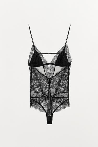 COMBINED LACE BODYSUIT - Black de Zara - Image 4