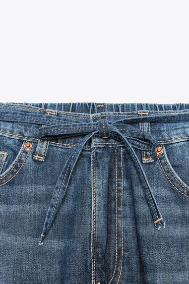 TRF RELAXED MID-WAIST DENIM JEANS - Navy blue by Zara - Image 8