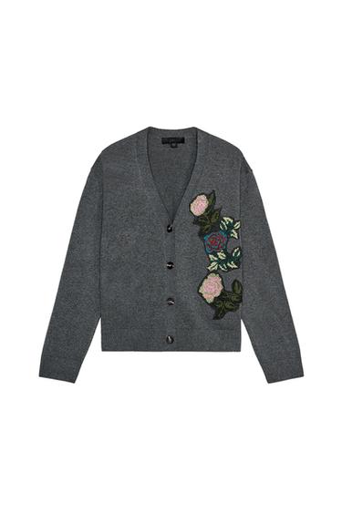 KNIT CARDIGAN WITH FLORAL EMBROIDERY