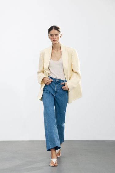 ZW COLLECTION HIGH-WAIST PALAZZO JEANS - Blue by Zara