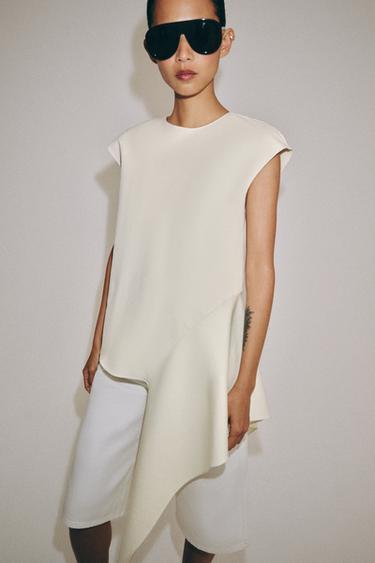 ZW COLLECTION ASYMMETRIC TOP - Ecru by Zara