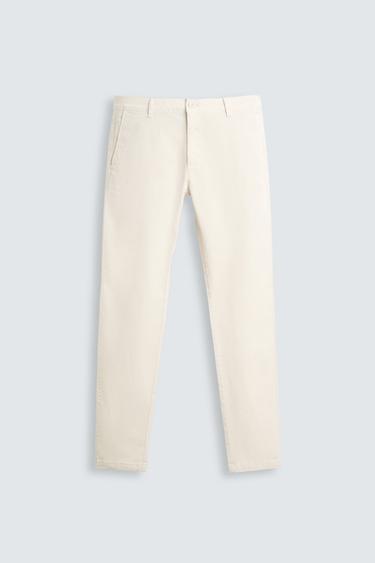 Zara SKINNY CHINO PANTS - Stone