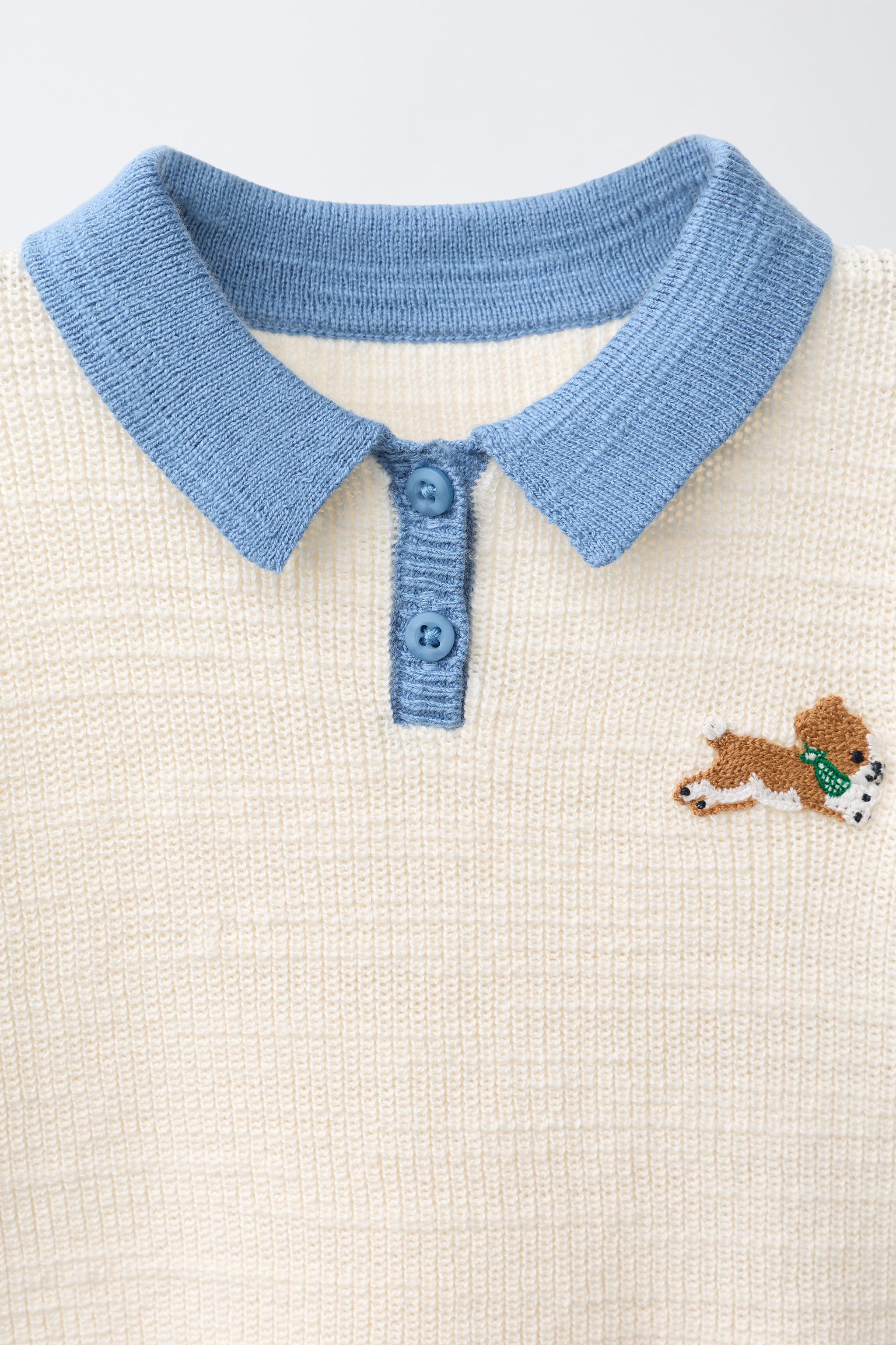 Детские свитеры Zara EMBROIDERED DOG KNIT POLO — фото 3