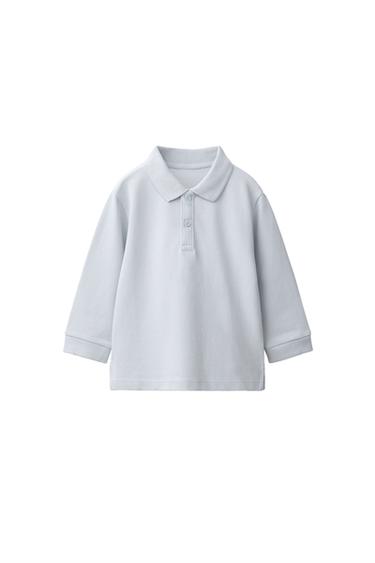 ENSFARVET PIQUÉ-POLOSHIRT - lys blå fra Zara