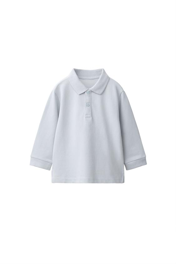 Zara SOLID PIQUÉ POLO SHIRT - Light blue - Image 0