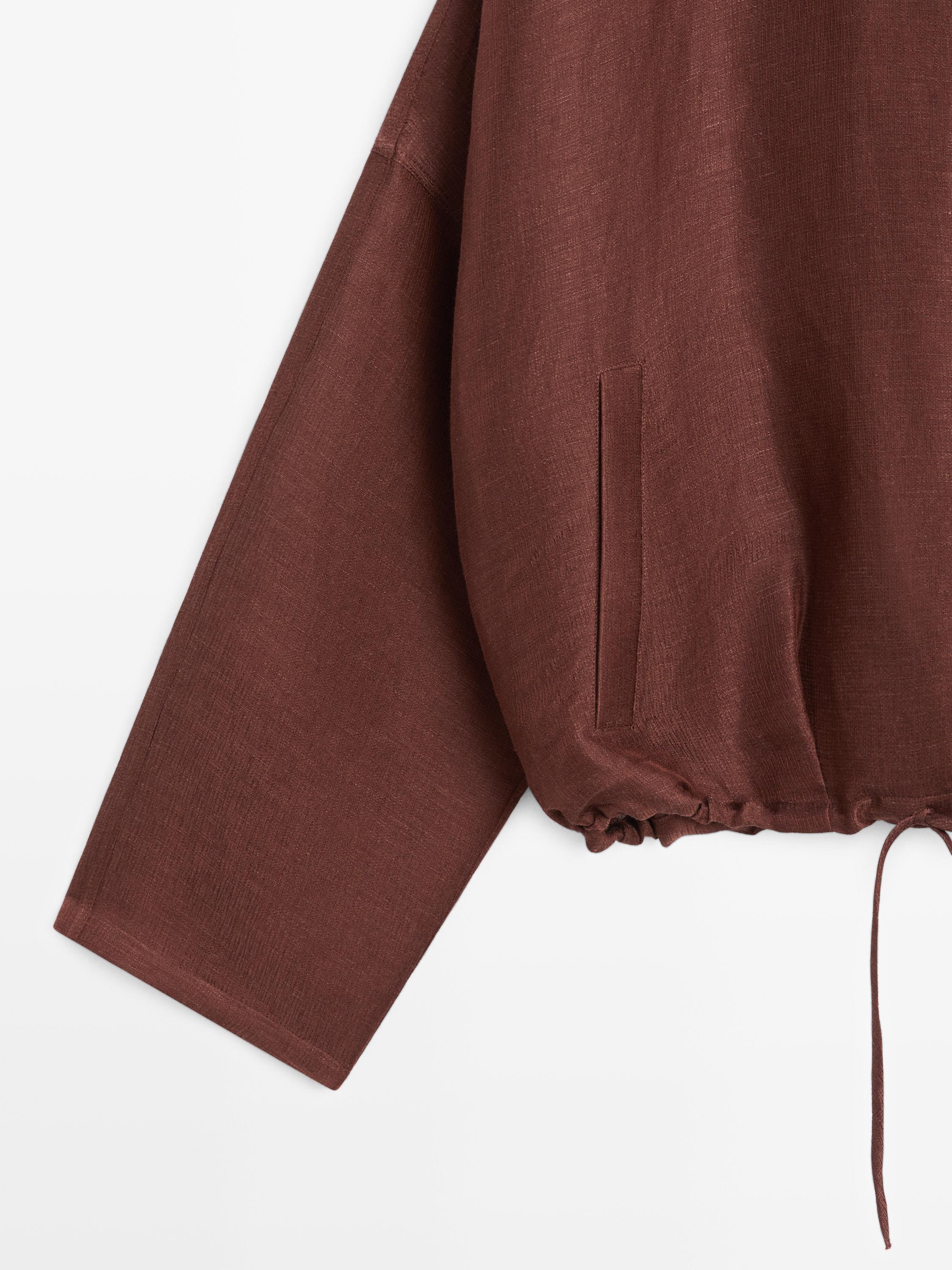 Veste bomber en mélange de lin