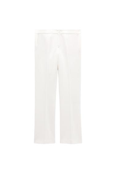 LOW RISE LINEN BLEND TROUSERS