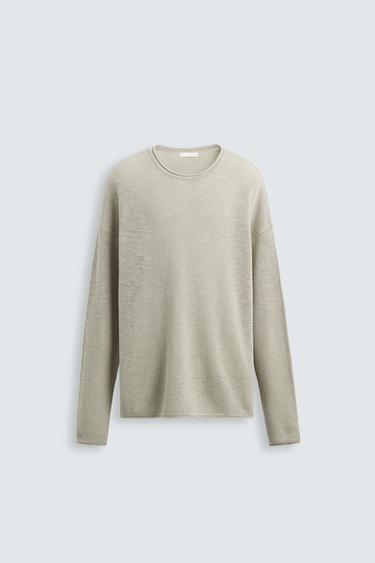 SUÉTER COM TEXTURA RELAXED FIT - Marrom / Toupeira da Zara
