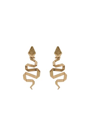 МЕТАЛЛИЧЕСКИЕ СЕРЬГИ «ЗМЕЯ» — ЗОЛОТИСТЫЙ от Zara