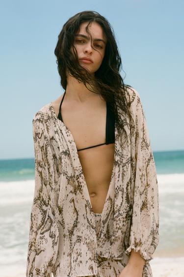 ANIMAL PRINT PUFF SLEEVE SHIRT - Snake by Zara