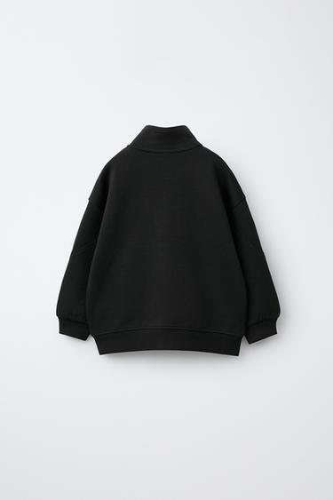 INTERLOCK ZIP-UP SWEATSHIRT - Black by Zara - Image 1