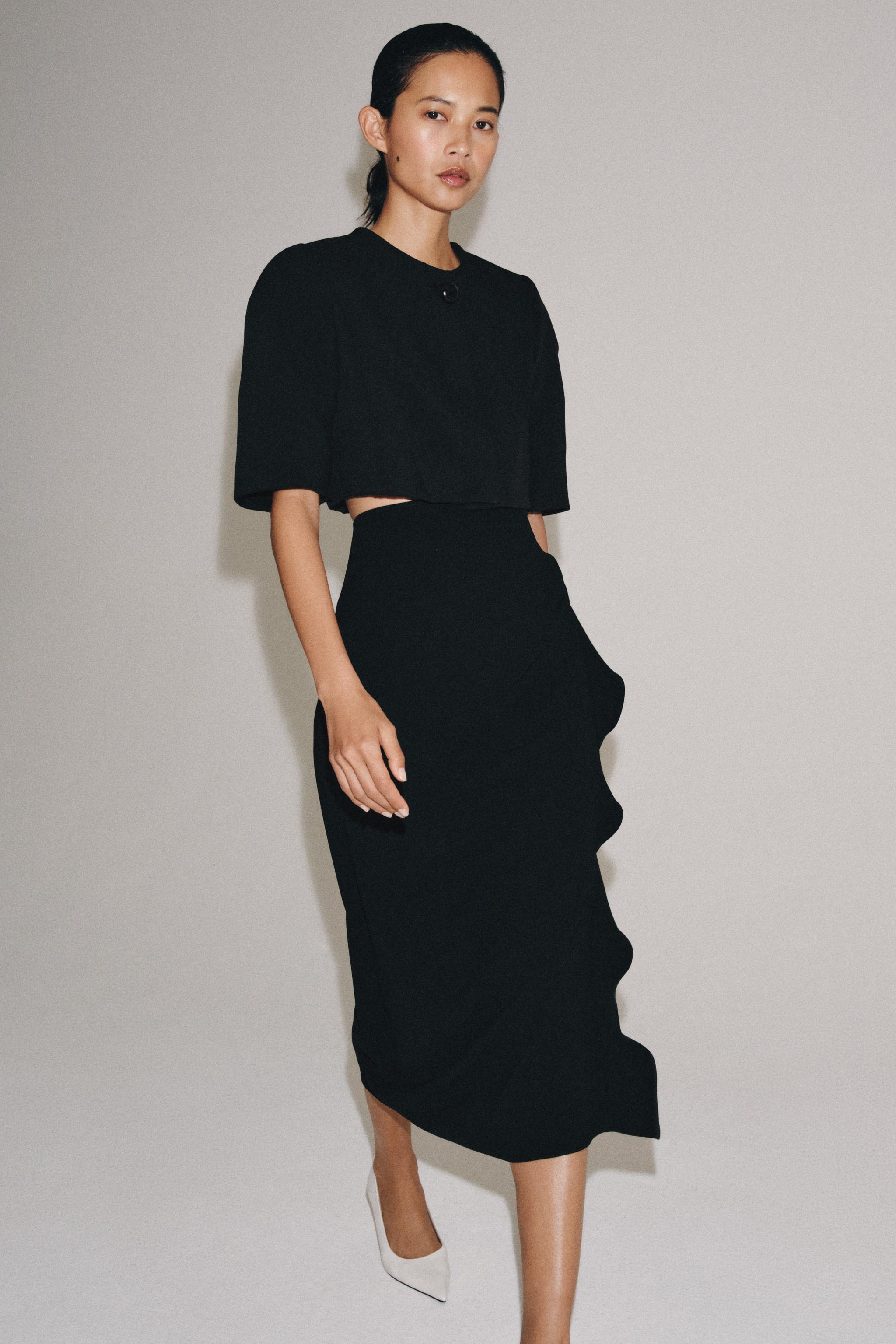ZW COLLECTION RUFFLED MIDI SKIRT