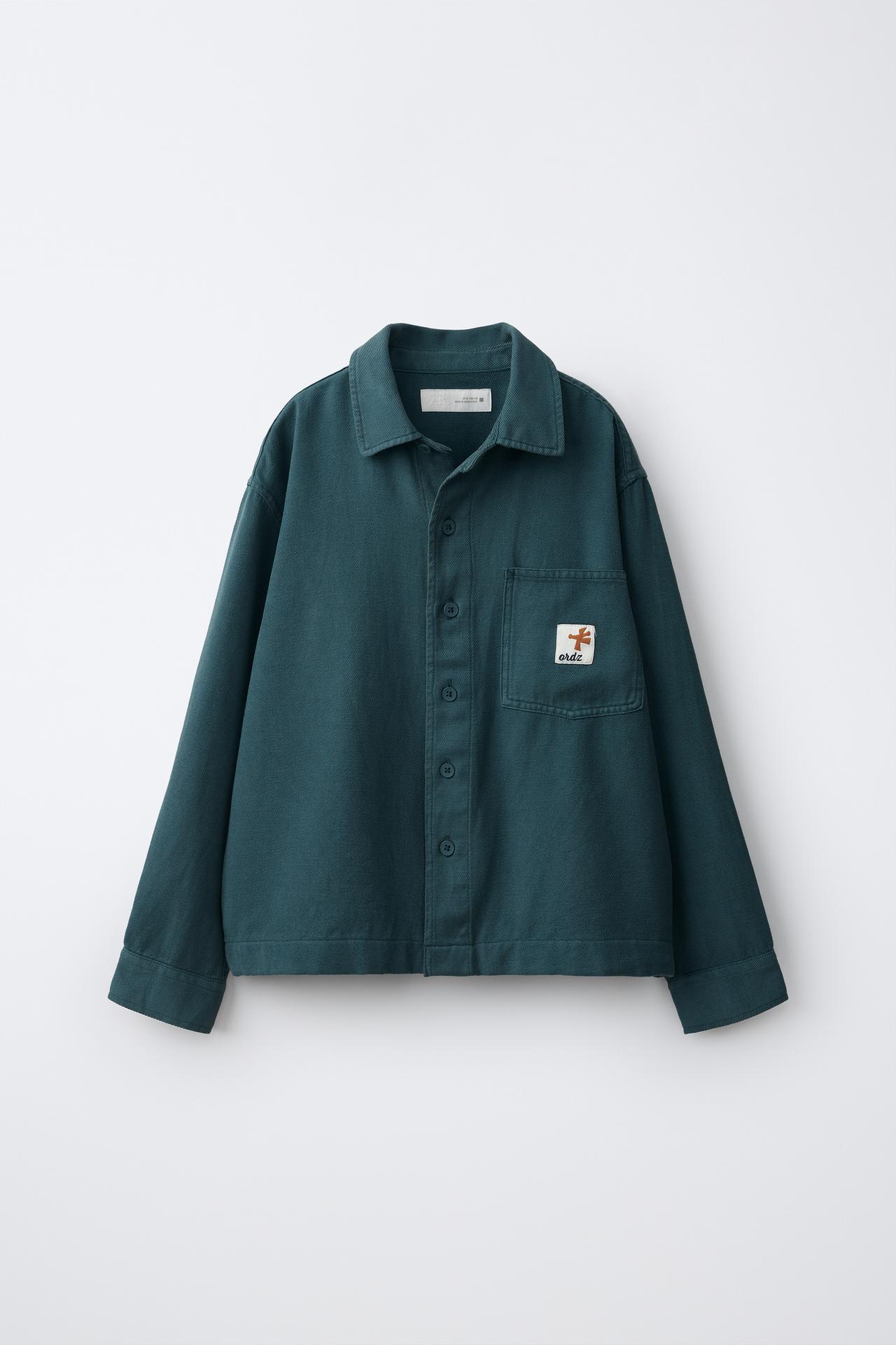 OVERSHIRT WITH LABEL POCKET — Blue