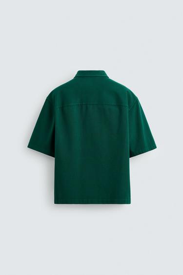 EMBROIDERED TEXTURED OVERSHIRT - Green by Zara