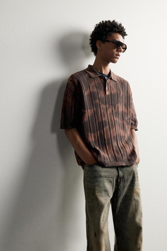 POLO REGULAR FIT DÉLAVÉ ACID WASH - Marron de Zara - Image 5