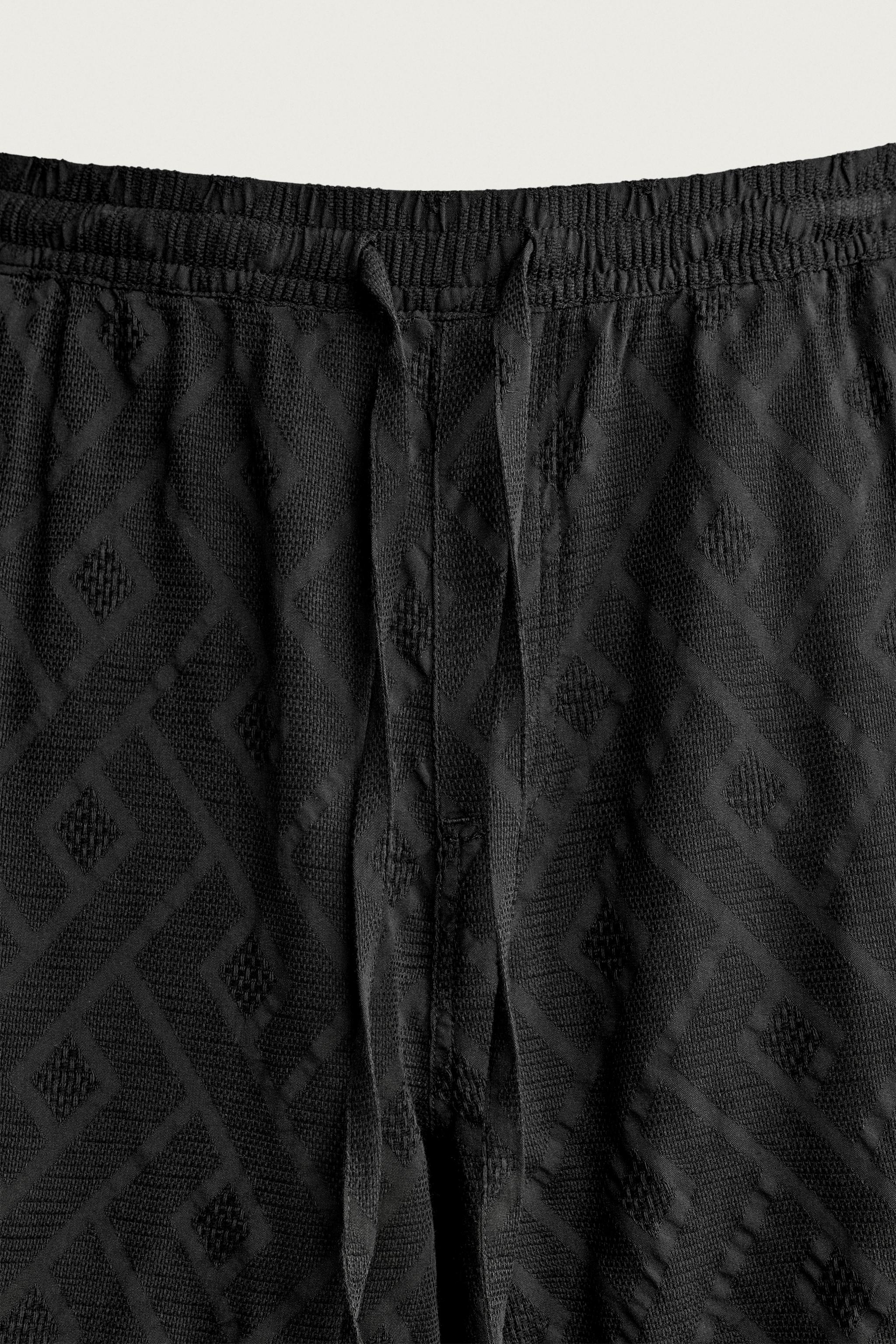 Мужские шорты Zara GEOMETRIC JACQUARD SHORTS — фото 8