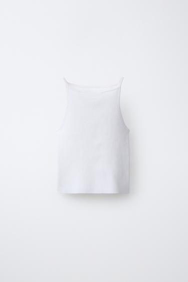 TOP CANNELÉ - Blanc cassé de Zara - Image 1