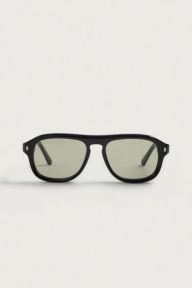 OVAL SUNGLASSES - Olive green by Zara