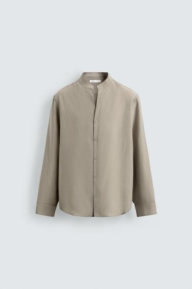 РУБАШКА СВОБОДНОГО КРОЯ — КАМЕННО-СЕРЫЙ от Zara